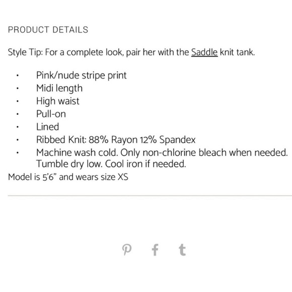 AFRM Bodycon Pink Striped Midi Skirt, Size‎ XS, EUC - Picture 2 of 7